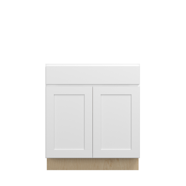 Bedford Ready to Assemble 30 in. W x 34.5 in. H x 24 in. D Plywood Base Cabinet w/(1) Roll-out Tray in Painted White
