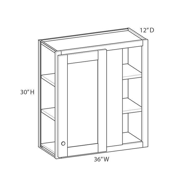 ROCKINGHAM Assembled 36 in. W x 30 in. H x 12 in. D Plywood Blind Wall Corner Cabinet in Painted Stratus