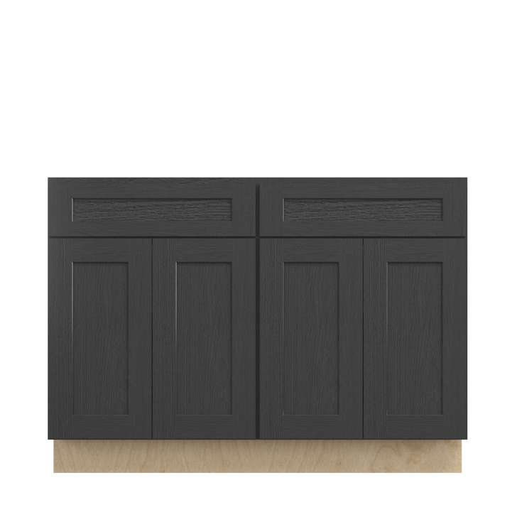 JAMESTOWN Ready to Assemble 48 in. W x 34.5 in. H x 24 in. D Plywood Base Cabinet w/(2) Roll-out Trays in Espresso