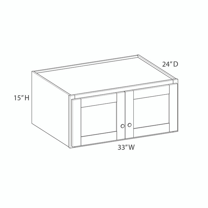 JAMESTOWN Assembled 33 in. W x 15 in. H x 24 in. D Plywood Wall Cabinet in Espresso