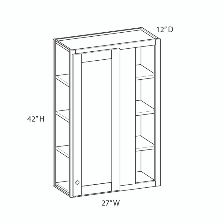 NORFOLK Assembled 27 in. W x 42 in. H x 12 in. D Plywood Blind Wall Corner Cabinet in Painted White