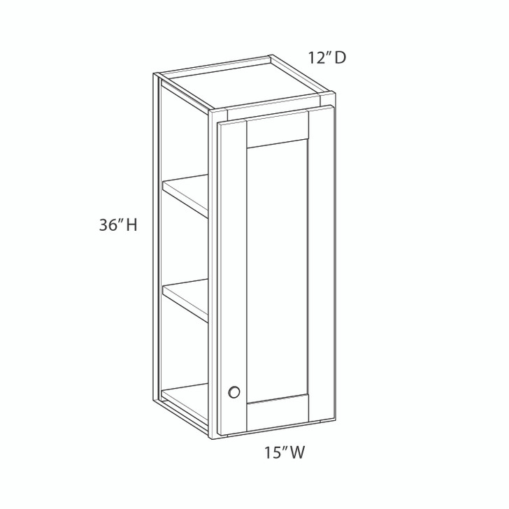 NORFOLK Assembled 15 in. W x 36 in. H x 12 in. D Plywood Wall Cabinet in Painted White