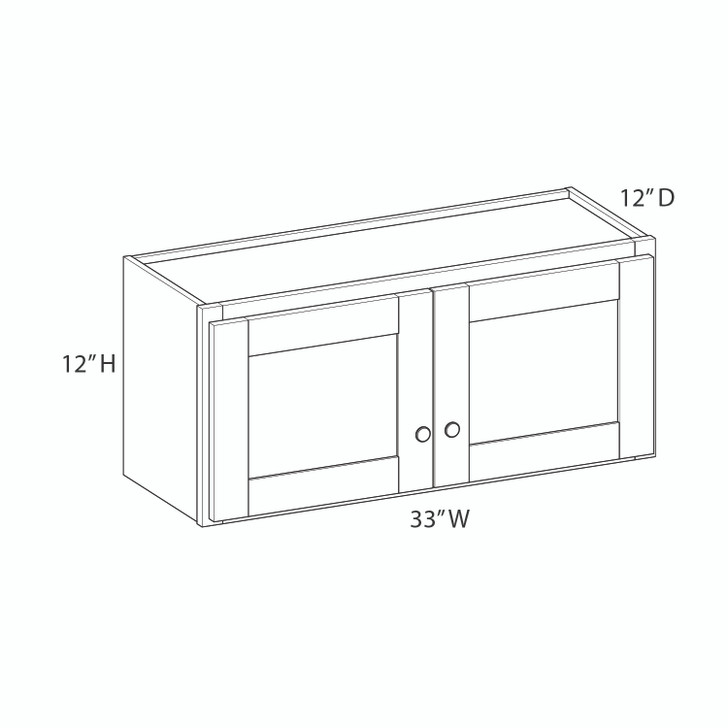 NORFOLK Assembled 33 in. W x 12 in. H x 12 in. D Plywood Wall Cabinet in Painted White