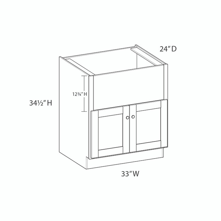 NORFOLK Ready to Assemble 33 in. W x 34.5 in. H x 24 in. D Plywood Sink Base Cabinet in Painted White
