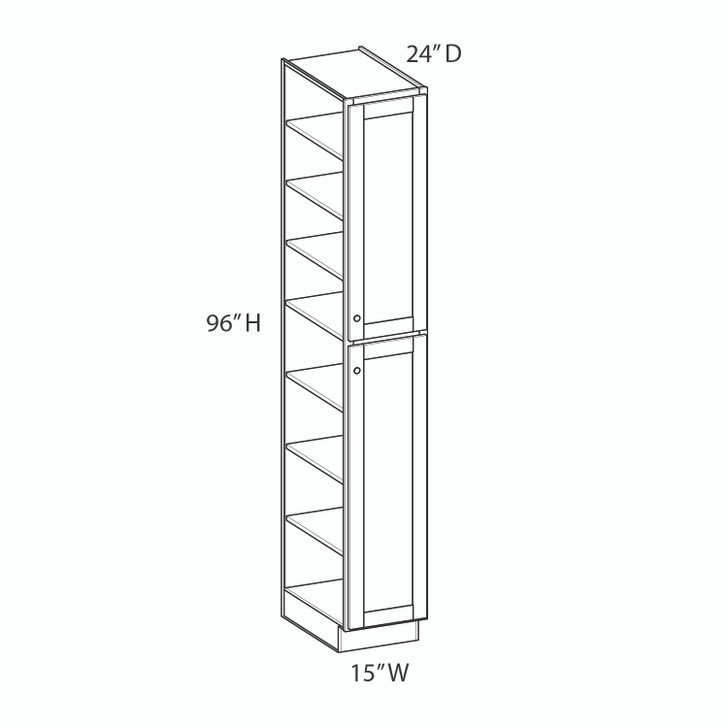 NORFOLK Ready to Assemble 15 in. W x 96 in. H x 24 in. D Plywood Tall Cabinet in Painted White