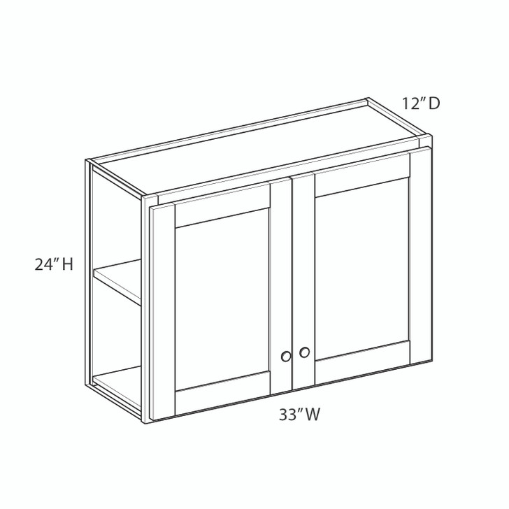 NORFOLK Ready to Assemble 33 in. W x 24 in. H x 12 in. D Plywood Wall Cabinet in Painted White