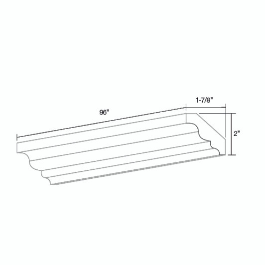 ROCKINGHAM 96 in. W x 2 in. H x 2 in. D Crown Molding in Painted Stratus