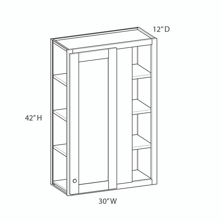 BELLE HAVEN Assembled 30 in. W x 42 in. H x 12 in. D Plywood Blind Wall Corner Cabinet in Driftwood