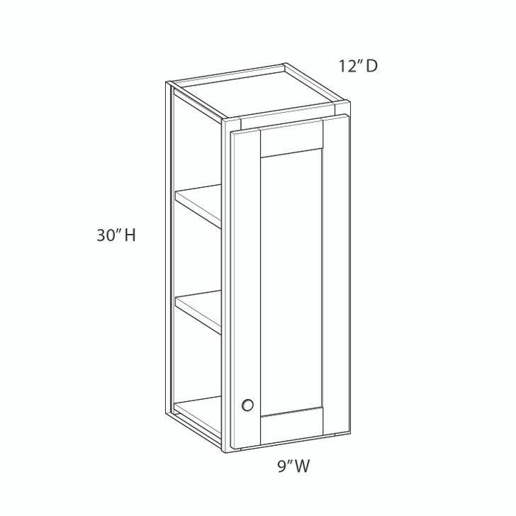 BELLE HAVEN Assembled 9 in. W x 30 in. H x 12 in. D Plywood Wall Cabinet in Driftwood