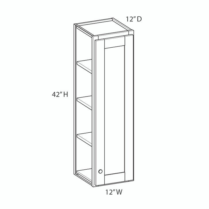 BELLE HAVEN Assembled 12 in. W x 42 in. H x 12 in. D Plywood Wall Cabinet in Driftwood