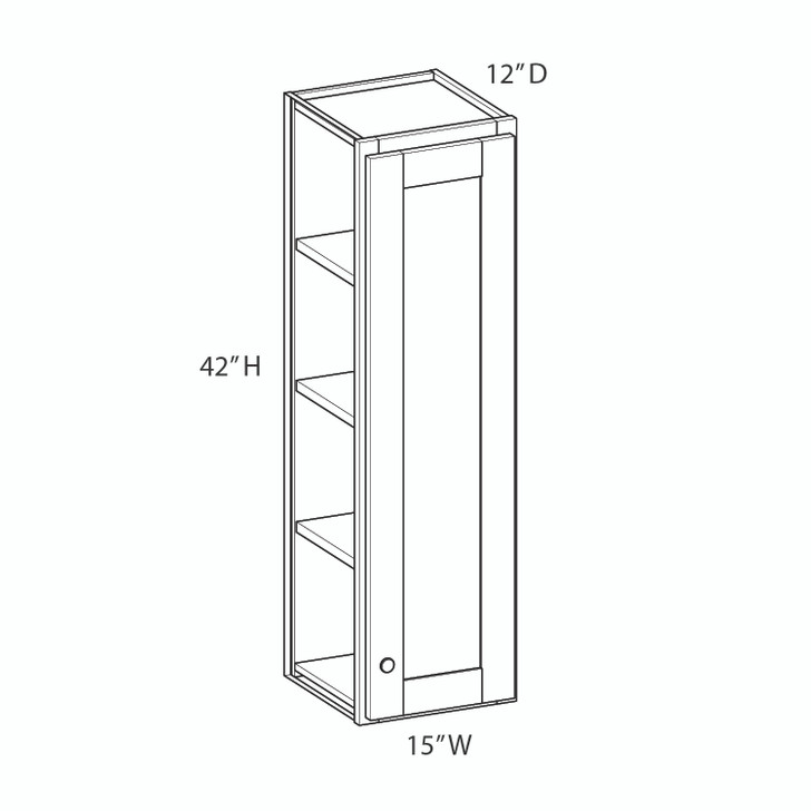 BELLE HAVEN Assembled 15 in. W x 42 in. H x 12 in. D Plywood Wall Cabinet in Driftwood