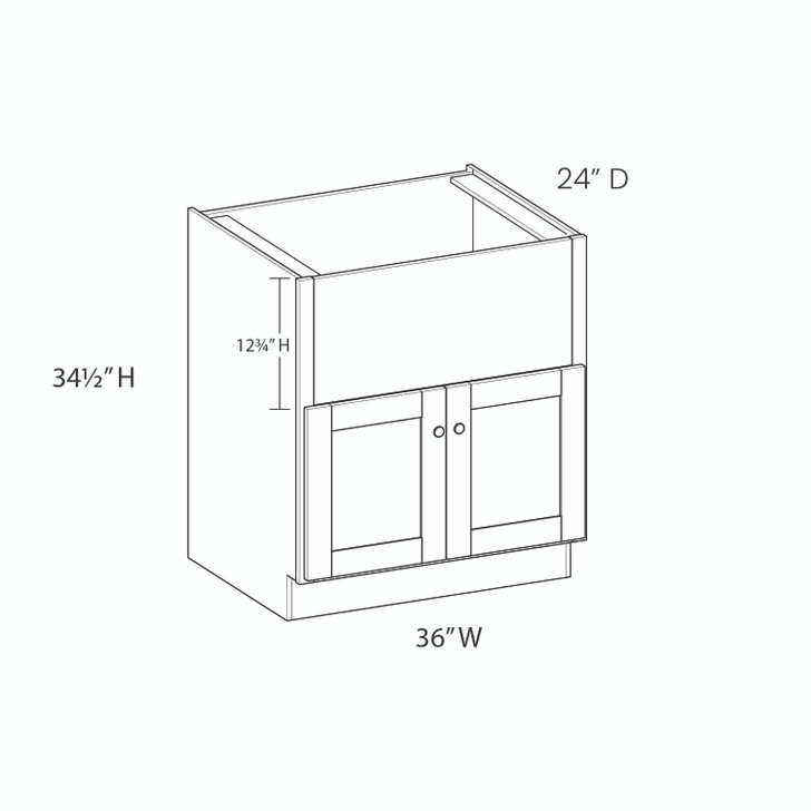 BELLE HAVEN Ready to Assemble 36 in. W x 34.5 in. H x 24 in. D Plywood Farm Sink Base Cabinet in Driftwood