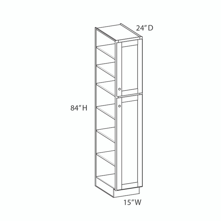 BELLE HAVEN Ready to Assemble 18 in. W x 84 in. H x 24 in. D Plywood Tall Cabinet in Driftwood