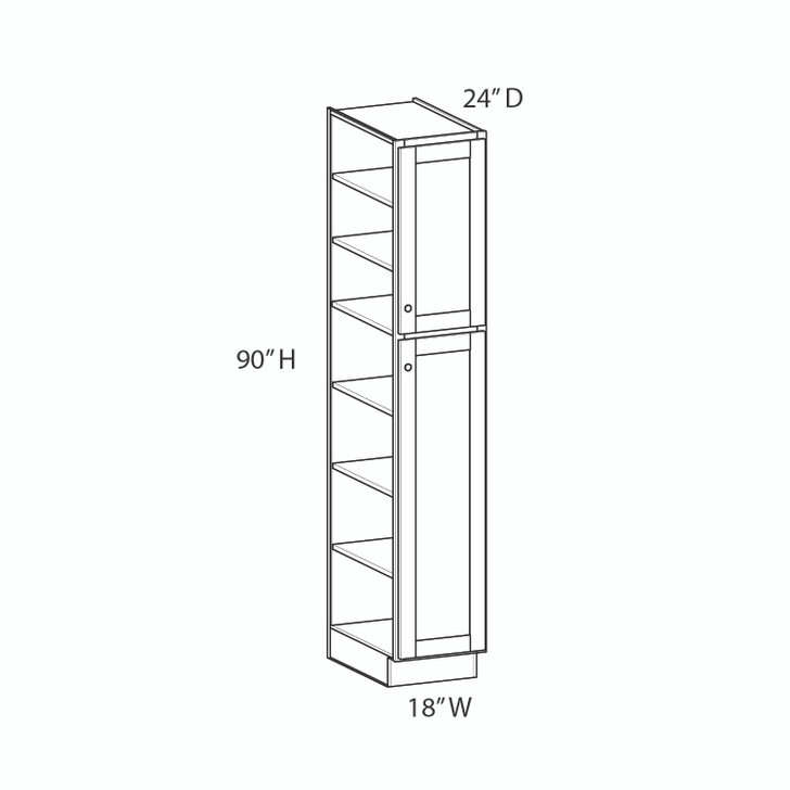 BELLE HAVEN Ready to Assemble 18 in. W x 90 in. H x 24 in. D Plywood Tall Cabinet in Driftwood