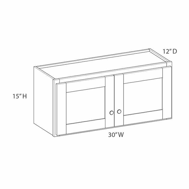 BELLE HAVEN Ready to Assemble 30 in. W x 15 in. H x 12 in. D Plywood Wall Cabinet in Driftwood