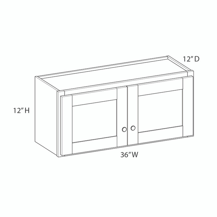 BELLE HAVEN Ready to Assemble 36 in. W x 12 in. H x 12 in. D Plywood Wall Cabinet in Driftwood
