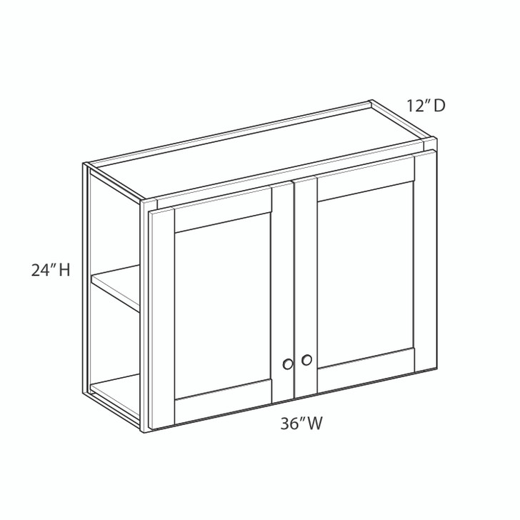 BELLE HAVEN Ready to Assemble 36 in. W x 24 in. H x 12 in. D Plywood Wall Cabinet in Driftwood