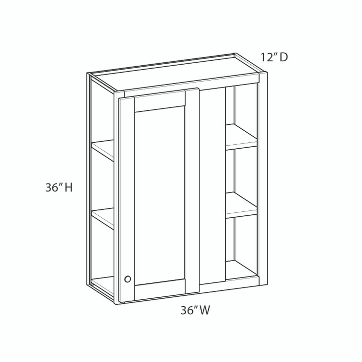 GLOUCESTER Assembled 36 in. W x 36 in. H x 12 in. D Plywood Blind Wall Corner Cabinet in Toffee