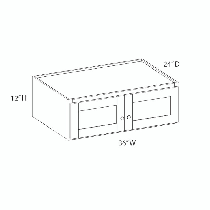 GLOUCESTER Assembled 36 in. W x 12 in. H x 24 in. D Plywood Wall Cabinet in Toffee