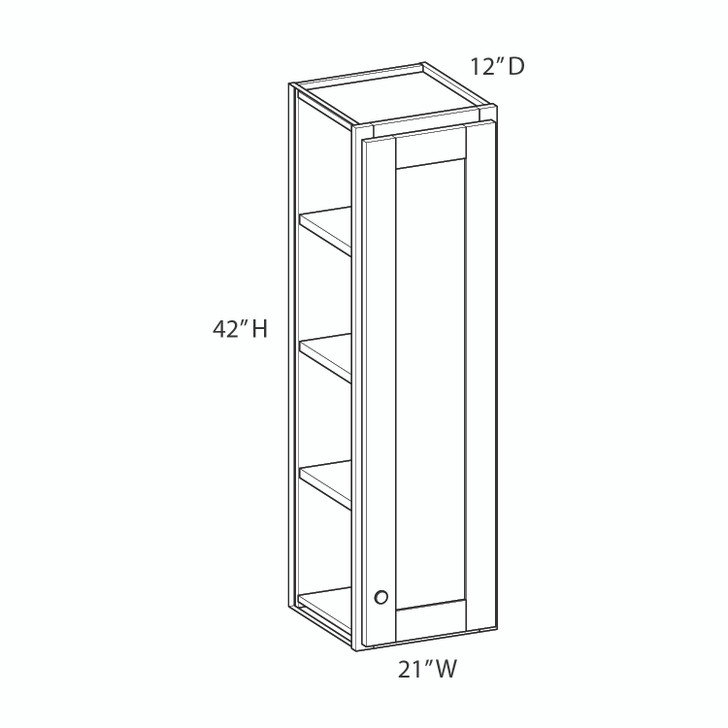 GLOUCESTER Ready to Assemble 21 in. W x 42 in. H x 12 in. D Plywood Wall Cabinet in Toffee