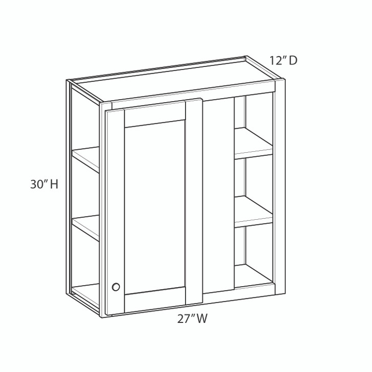 DAMASCUS Assembled 27 in. W x 30 in. H x 12 in. D Plywood Blind Wall Corner Cabinet in French Vanilla