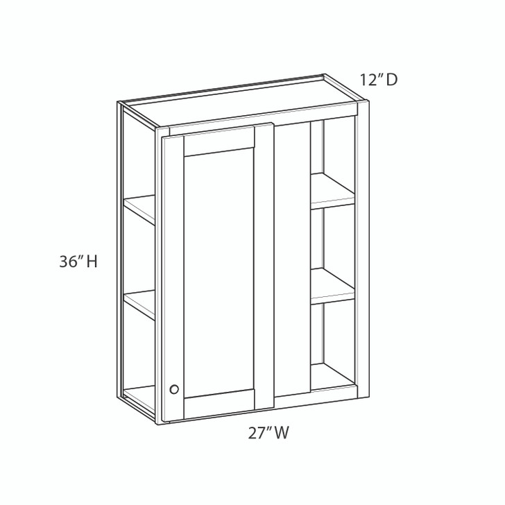 DAMASCUS Assembled 27 in. W x 36 in. H x 12 in. D Plywood Blind Wall Corner Cabinet in French Vanilla