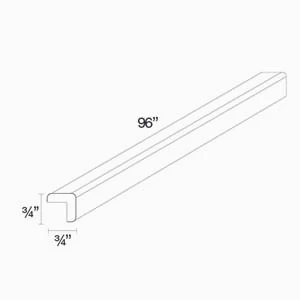 DAMASCUS 96 in. W x 0.75 in. H x 0.75 in. D Outside Corner Molding in French Vanilla