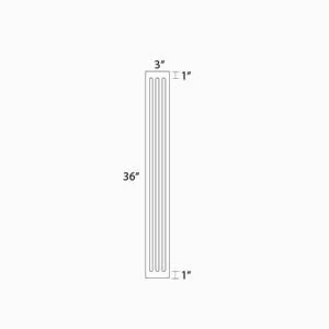 DAMASCUS 3 in. W x 36 in. H x 0.75 in. D Wall Fluted Filler in French Vanilla