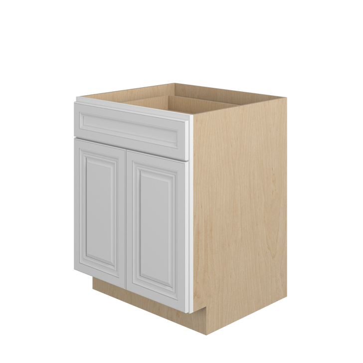 DAMASCUS Ready to Assemble 27 in. W x 34.5 in. H x 24 in. D Plywood Base Cabinet w/(1) Roll-out Tray in French Vanilla