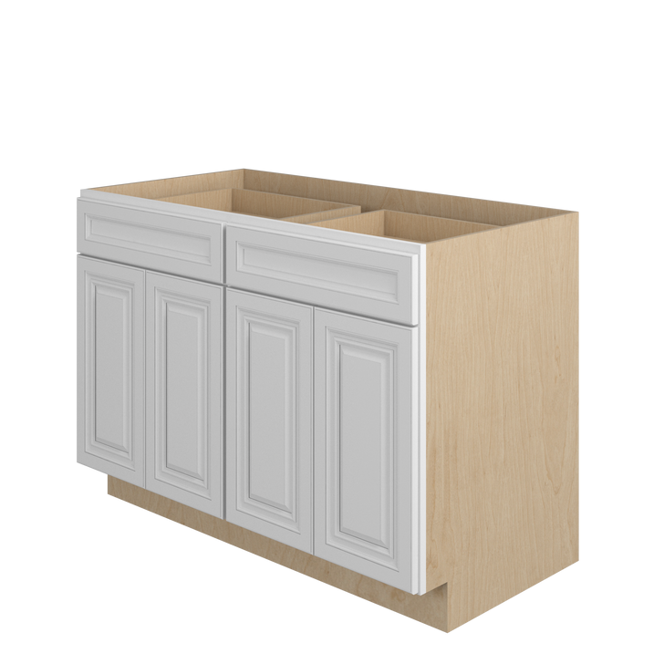 DAMASCUS Ready to Assemble 48 in. W x 34.5 in. H x 24 in. D Plywood Base Cabinet w/(4) Roll-out Trays in French Vanilla