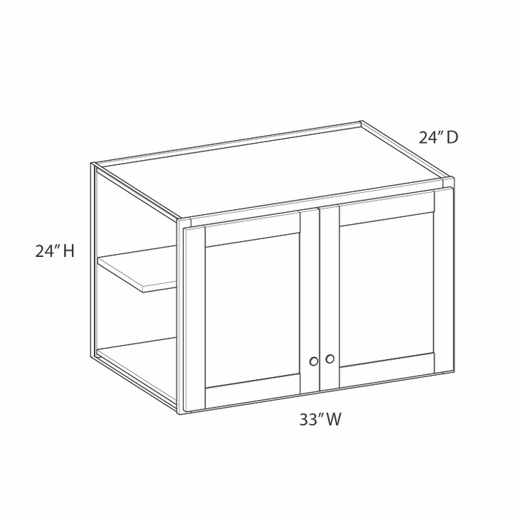 DAMASCUS Ready to Assemble 33 in. W x 24 in. H x 24 in. D Plywood Wall Cabinet in French Vanilla