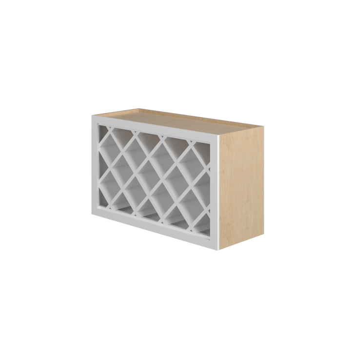 DAMASCUS Ready to Assemble 30 in. W x 18 in. H x 12 in. D Plywood Wall Wine Cabinet in French Vanilla