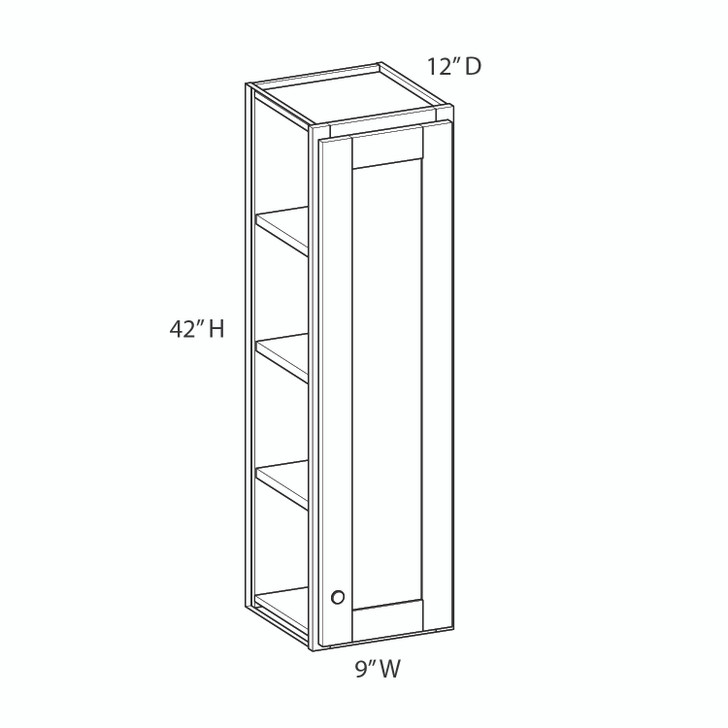 PORTSMOUTH Ready to Assemble 9 in. W x 42 in. H x 12 in. D Plywood Wall Cabinet in Bordeaux