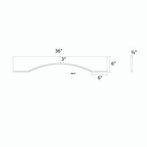 PORTSMOUTH 36 in. W x 6 in. H x 0.75 in. D Arched Valance in Bordeaux