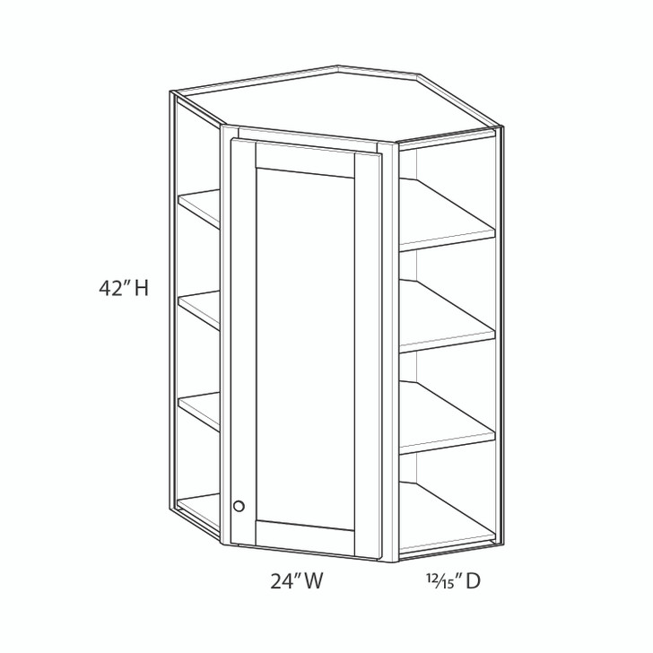PORTSMOUTH Assembled 24 in. W x 42 in. H x 12 in. D Plywood Diagonal Corner Wall Cabinet in Bordeaux