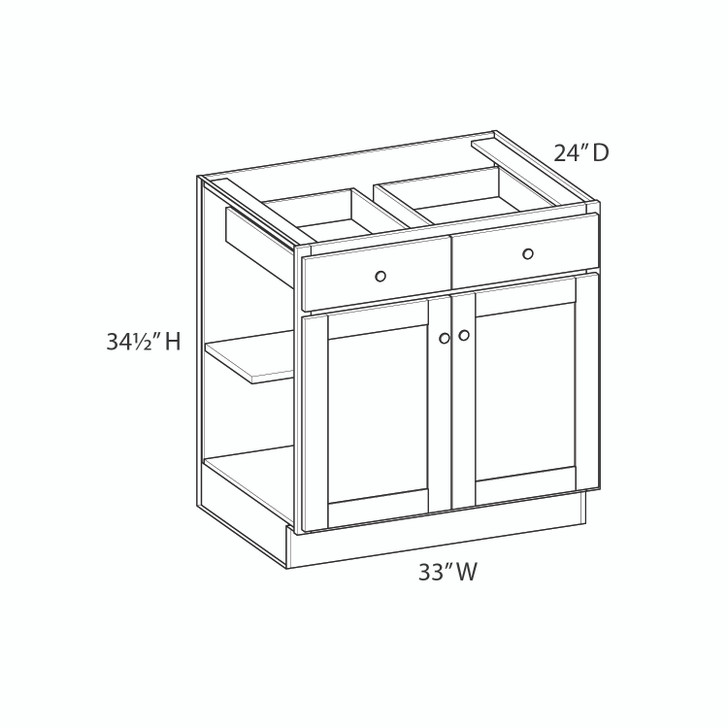 CUMBERLAND Ready to Assemble 33 in. W x 34.5 in. H x 24 in. D Plywood Base Cabinet in Painted Stratus
