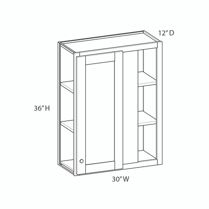 CUMBERLAND Ready to Assemble 30 in. W x 36 in. H x 12 in. D Plywood Blind Wall Corner Cabinet in Painted Stratus