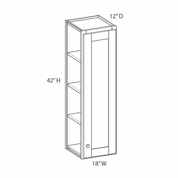 CUMBERLAND Ready to Assemble 18 in. W x 42 in. H x 12 in. D Plywood Wall Cabinet in Painted Stratus