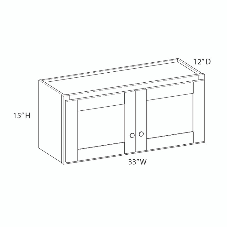 CUMBERLAND Ready to Assemble 33 in. W x 15 in. H x 12 in. D Plywood Wall Cabinet in Painted Stratus