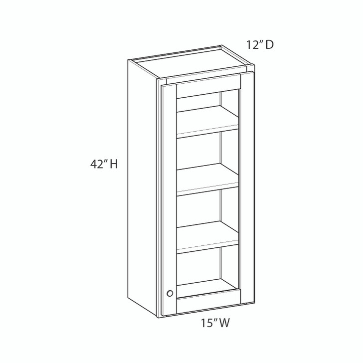 Yorktown Assembled 15 in. W x 42 in. H x 12 in. D Plywood Frosted Glass Door Wall Cabinet in Walnut