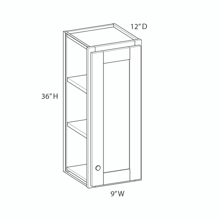 Yorktown Assembled 9 in. W x 36 in. H x 12 in. D Plywood Wall Cabinet in Walnut