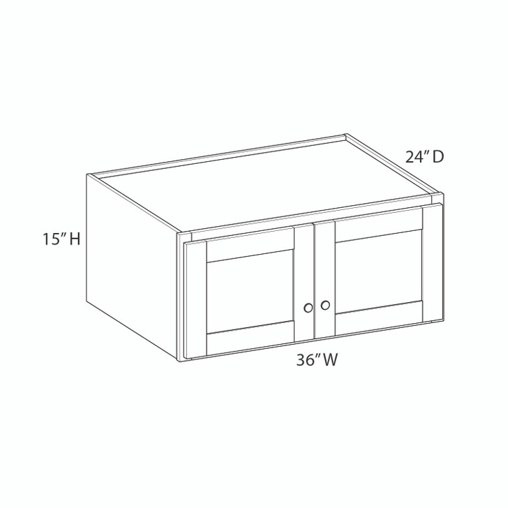 Yorktown Assembled 36 in. W x 15 in. H x 24 in. D Plywood Wall Cabinet in Walnut