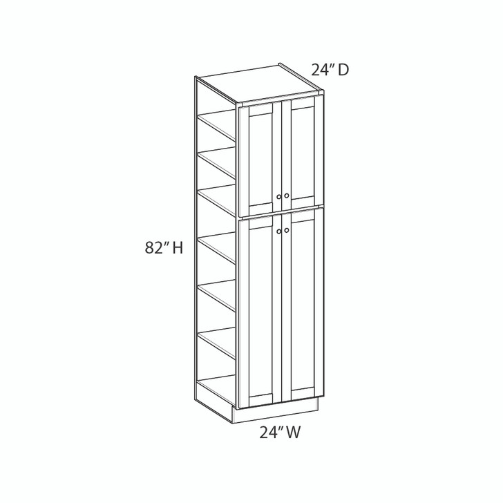 Aberdeen Assembled 24 in. W x 82 in. H x 24 in. D Plywood Tall Cabinet in Caramel