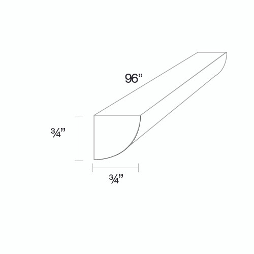 Aberdeen 96 in. W x 0.75 in. H x 0.75 in. D Quarter Round Molding in Caramel