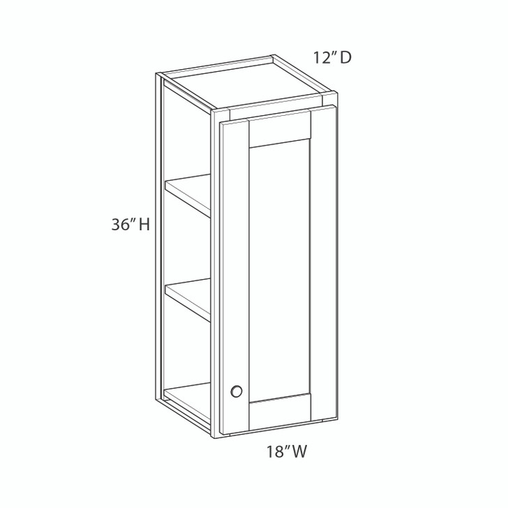 Aberdeen Assembled 18 in. W x 36 in. H x 12 in. D Plywood Wall Cabinet in Caramel