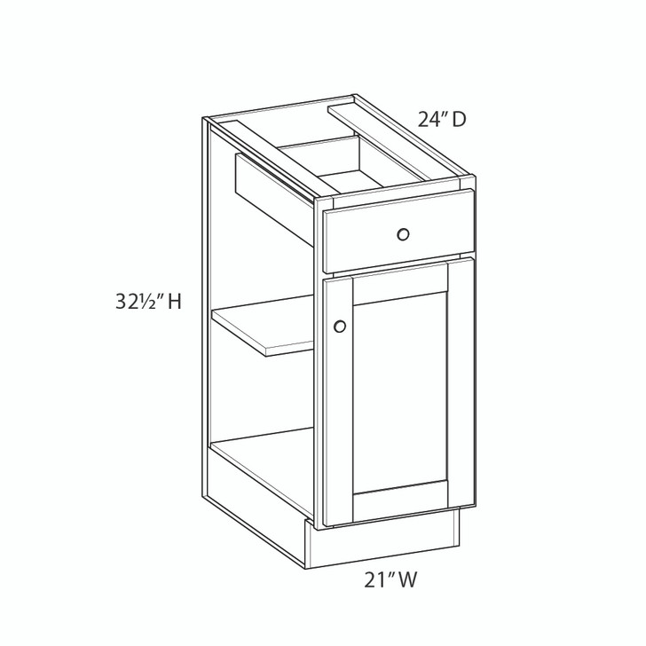 Aberdeen Ready to Assemble 21 in. W x 32.5 in. H x 24 in. D Plywood Base Cabinet in Caramel