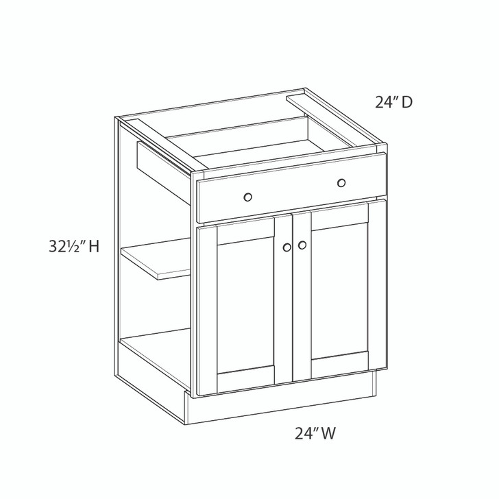 Aberdeen Ready to Assemble 24 in. W x 32.5 in. H x 24 in. D Plywood Base Cabinet in Caramel