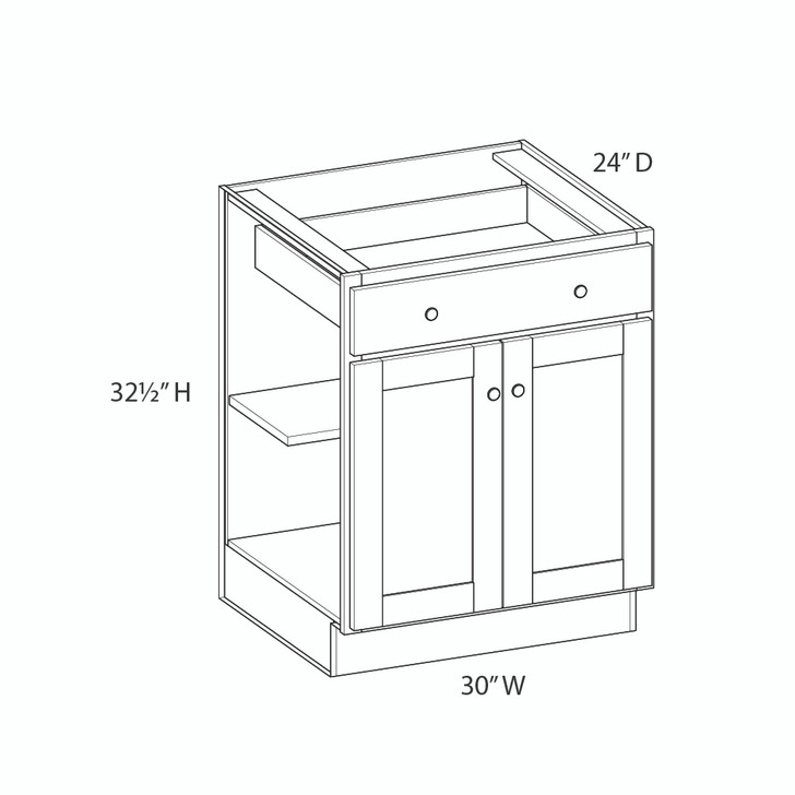 Aberdeen Ready to Assemble 30 in. W x 32.5 in. H x 24 in. D Plywood Base Cabinet in Caramel
