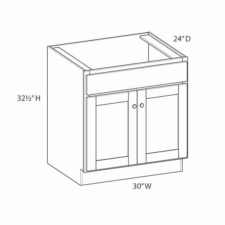 Aberdeen Ready to Assemble 30 in. W x 32.5 in. H x 24 in. D Plywood Sink Base Cabinet in Caramel