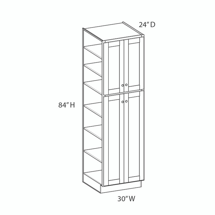 Aberdeen Ready to Assemble 30 in. W x 84 in. H x 24 in. D Plywood Tall Cabinet in Caramel